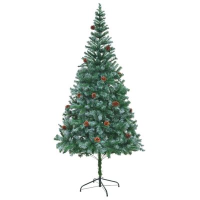 vidaXL Umelý vianočný stromček so šiškami 210 cm