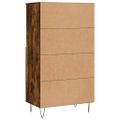 vidaXL Vysoká skrinka dymový dub 60x36x110 cm spracované drevo