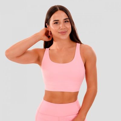 Športová podprsenka Cut-Out pink - GymBeam, veľkosť M, veľkosť oblečenia M
