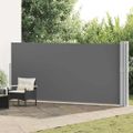 vidaXL Zaťahovacia bočná markíza na terasu 170x1200 cm, antracitová