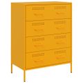vidaXL Komoda horčicovožltá 68x39x89 cm oceľ