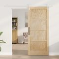 vidaXL Posuvné dvere 86 x 198,5 cm Borovicový masív Prírodná a biela