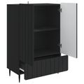 vidaXL Servírovacia skriňa Čierna 66 x 34,5 x 97 cm Kompozitné drevo
