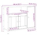vidaXL Servírovacia skriňa Staré drevo 100 x 35 x 75 cm