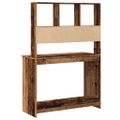 vidaXL Stolík s policami staré drevo 102x45x148 cm kompozitné drevo