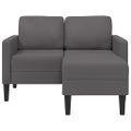 vidaXL 2-miestna pohovka s ležadlom v tvare L, sivá 125 cm, umelá koža