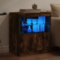 vidaXL Komoda s LED svetlami dymový dub 60x37x67 cm