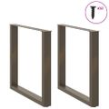 vidaXL Nohy k jedálenskému stolu v tvare U, 2 ks, prírodná oceľ, 90 x (72-73) cm, oceľ