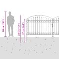 vidaXL Plotová brána ASSEN s dvojitými dverami a klenutým vrchom, oceľ 400x150 cm