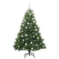 vidaXL Umelý vianočný stromček s 150 LED-i Zelená 150 cm PE a PVC