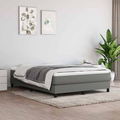 vidaXL Matrac s taštičkovými pružinami stredná tvrdosť tmavosivý 140x190x20 cm látka