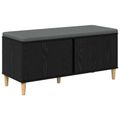 vidaXL Predsieňová lavica s vankúšom Čierny Dub 100 x 38 x 46 cm