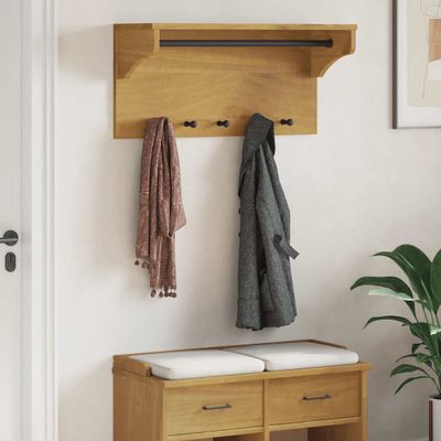 vidaXL Nástenný vešiak na kabáty SANDNES 87x30x42 cm borovicový masív