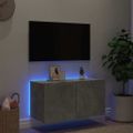 vidaXL TV nástenná skrinka s LED svetlami betónovo sivá 80x35x41 cm