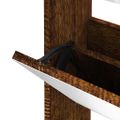 vidaXL Botník so zrkadlom 3-poschodový dymový dub 63x17x102,5 cm