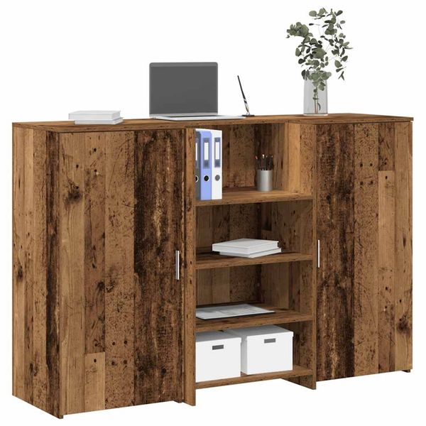 vidaXL Recepčný stôl staré drevo 155x50x103,5 cm kompozitné drevo