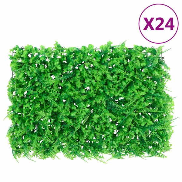 vidaXL Umelý plot z listov papradia 24 ks zelený 40x60 cm