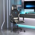 vidaXL Otočná herná stolička čierna a krémová látková