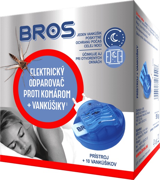 06940 Bros Elektrický odparovač proti komarom + vankúšiky – 10 kusov