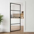 vidaXL Domové dvere 93 x 201,5 x 3,5 cm Hliník a tvrdené sklo