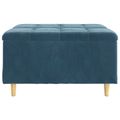 vidaXL Ottoman s Úložným Priestorom Modrá 80 x 80 x 45 cm Zamat