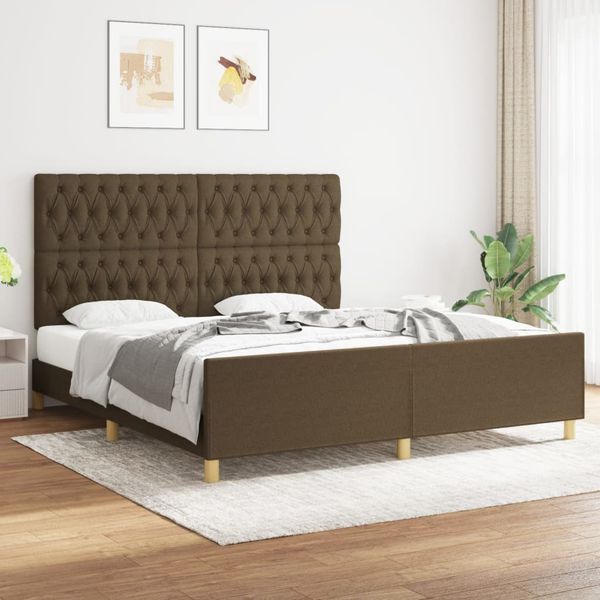 vidaXL Posteľ bez matraca tmavohnedá 180x200 cm látka
