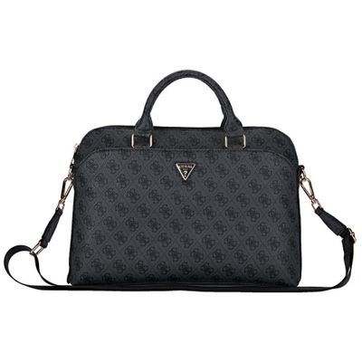 Guess Computer Bag 4G Zipper Pocket & Triangle Logo for 15" Laptop Black