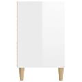 vidaXL Botník lesklý biely 102x36x60 cm spracované drevo
