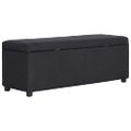 vidaXL Lavica s úložným priestorom 116 cm čierna polyester