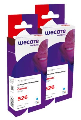 WECARE ARMOR sada ink kompatibilná s CANON CLI526C 2x10,5 ml, modrá, CLI-526 C