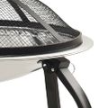 vidaXL 2 v 1 ohnisko s grilom a kutáčom 56x56x49 cm nehrdzavejúca oceľ