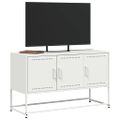 vidaXL TV skrinka biela 100,5x39x60,5 cm oceľ