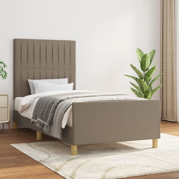 vidaXL Rám postele bez matraca Taupe 90x200cm Látka