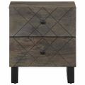 vidaXL Nočné stolíky 2 ks, čierne 40x33x46 cm, mangový masív