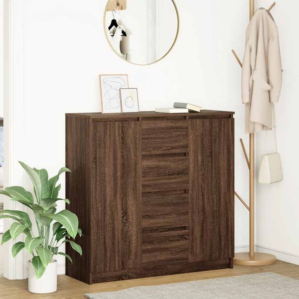 vidaXL Komoda so zásuvkami, hnedý dub 100,5x35x98,5cm kompozitné drevo