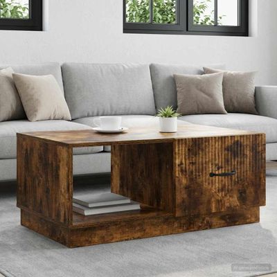 vidaXL Konferenčný stolík Dymový dub 90 x 50 x 37 cm Kompozitné drevo