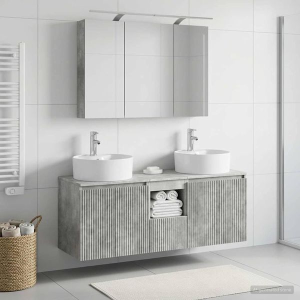vidaXL Set kabinetov do kúpeľne 4 pcs Betónovo sivá Kompozitné drevo