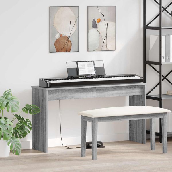 vidaXL Stojan na klávesy Sivý Sonoma 120 x 32 x 64 cm Kompozitné drevo