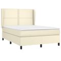 vidaXL Boxspring posteľ s matracom krémová 140x190 cm umelá koža