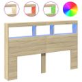 vidaXL Skrinka na čelo postele s LED dub sonoma 160x17x102 cm