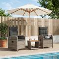 vidaXL Záhradný lounge set 3 ks Svetlo šedá a tmavo šedá