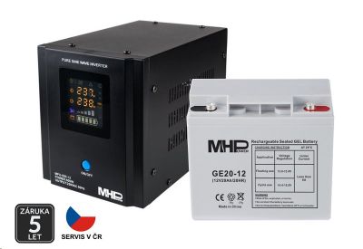 Záložný zdroj MHPower MPU-500-12 UPS 500 W 12 V čistý sinus + batéria