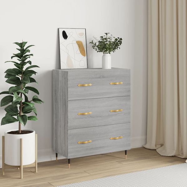 vidaXL Komoda sivý dub sonoma 69,5x34x90 cm kompozitné drevo