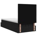 vidaXL Ottoman posteľ s matracom a LED Čierna 100 x 200 cm Látka