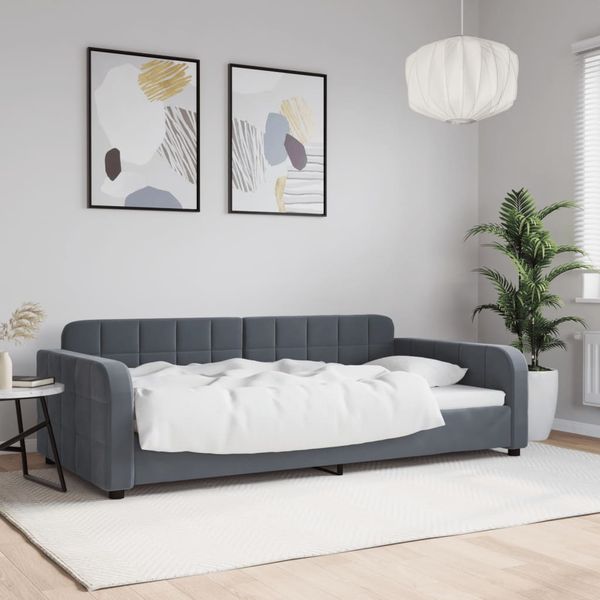 vidaXL Denná posteľ tmavosivá 100x200 cm zamat