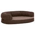 vidaXL Ergonomický matrac pre psa 75x53 cm ľanový vzhľad flís hnedý