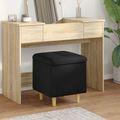 vidaXL Ottoman s Úložným Priestorom Čierny 40 x 40 x 45 cm látka