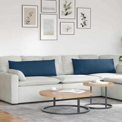vidaXL Vankúše na pohovku 2 pcs Modrá 120 x 40 cm látka
