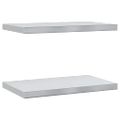 vidaXL Nástenné police 2 ks 50x30 cm strieborné nehrdzavejúca oceľ