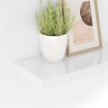 vidaXL Plávajúca nástenná polica, lesklá biela 50x23,5x3,8 cm, MDF